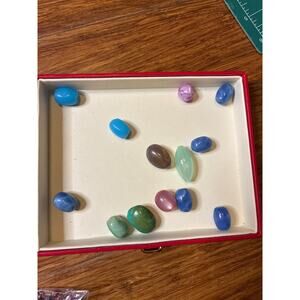 Lot Multi Color Polished Gem/glass Cabochons for Jewelry Making holes 2.14oz oz